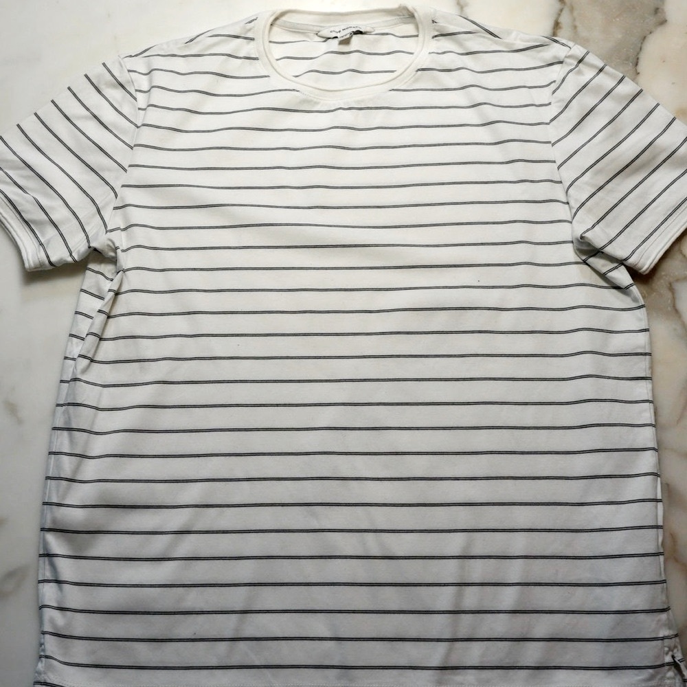 Club Monaco Short Sleeve Refined Stripe Tee